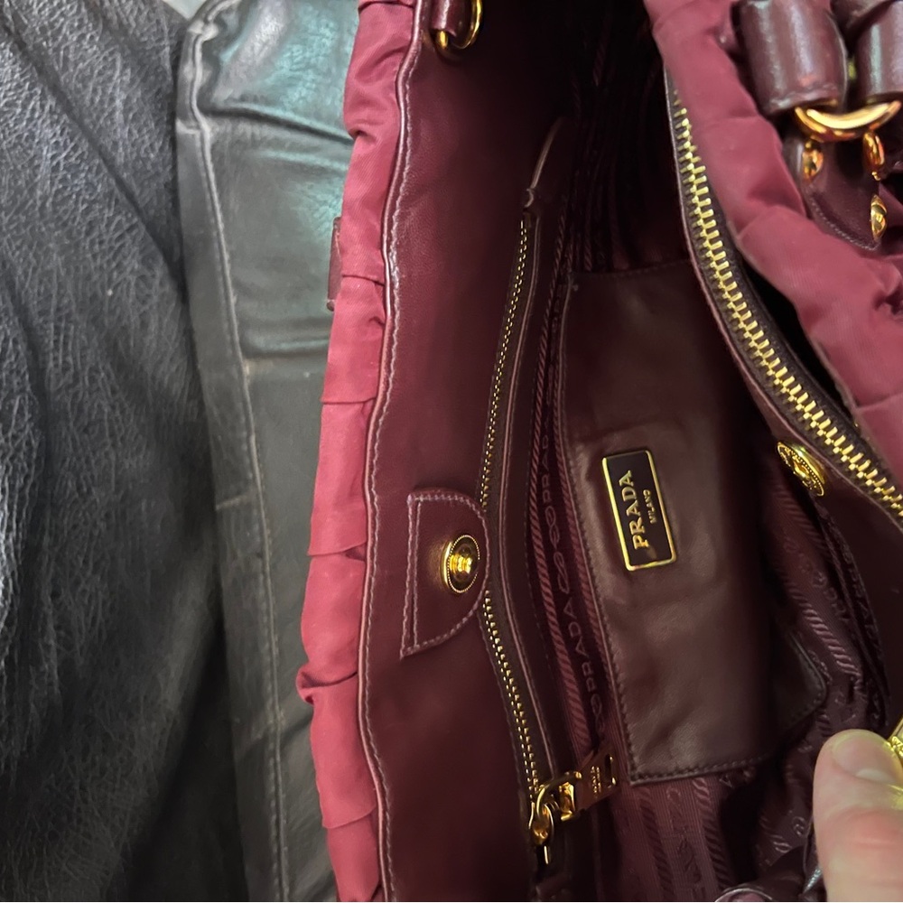 Prada Maroon Gathered Satchel - Picture 12 of 13